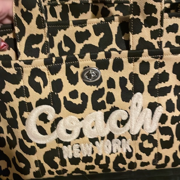 Coach leopard tote bag with strap - Picture 4 of 4